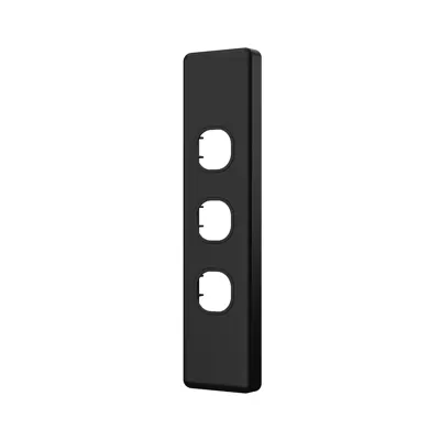 Classic 3 Gang Architrave Switch Plate - Matte Black, Voltex, supplied and installed in Alice Springs