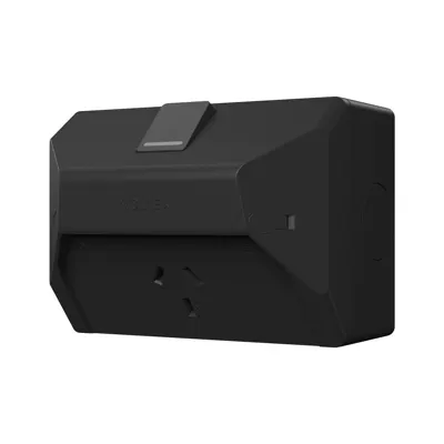 Weatherproof Single Outlet - IP54 - 10A - Matte Black, Voltex, supplied and installed in Alice Springs